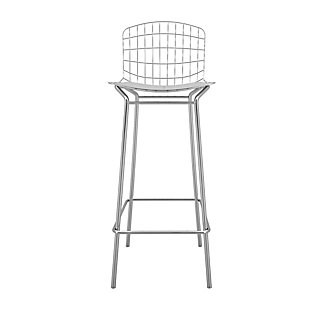 Manhattan Comfort Madeline Barstool in Silver and White, Silver/White, large