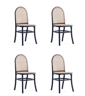 Manhattan Comfort Paragon 2.0 Dining Chair (Set of 4), Black/Gray, large