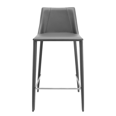 Euro Style Kalle Bar Stool in Gray - Set of 1, Gray, large