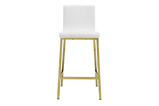 Scott Counter Height Bar Stool Set, Leather Counter Height Stools With Gold Legs