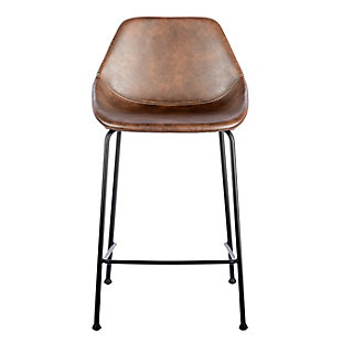 Euro Style Corinna Bar Stool in Vintage Brown - Set of 2, Brown, rollover