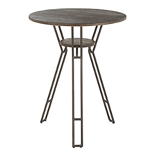 Folia Industrial Counter Table in Antique Metal and Espresso Bamboo, , rollover