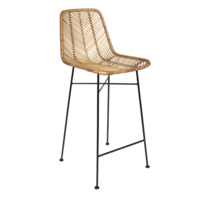 Rattan bar stool discount with metal frame