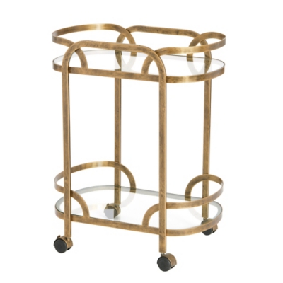 Creative Co-Op Olympus Oval Bar Cart, , large