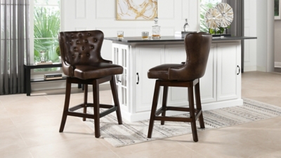 Ashley furniture deals leather bar stools