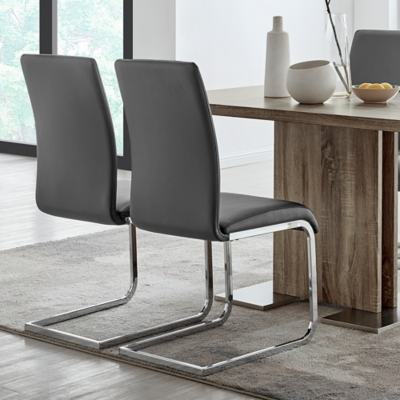 Amanda Amanda Dining Chair Set of 2, Gray, rollover