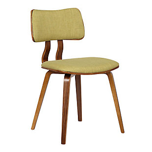 Jaguar Mid-Century Dining Chair in Walnut Wood and Green Fabric, Green, large