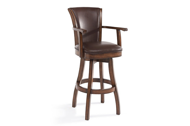 Raleigh Arm Bar Stool Ashley, Rustic Bar Stools With Backs And Arms