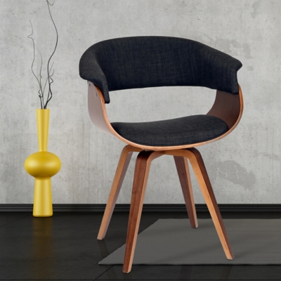 Summer Modern Chair In Charcoal Fabric and Walnut Wood, Charcoal, rollover