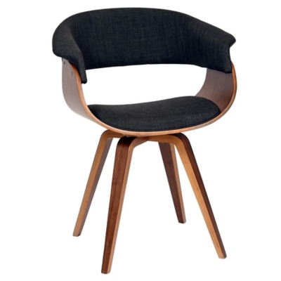 Summer Modern Chair In Charcoal Fabric and Walnut Wood, Charcoal, large