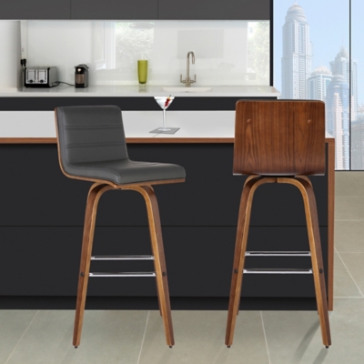 Vienna Counter Height Bar Stool, Gray/Walnut