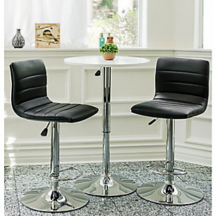 Brage Living Nomad Height Adjustable Counter and Barstool Set (Set of 2), Black, rollover