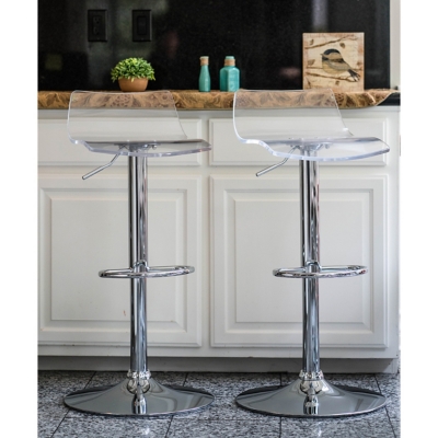  Brage Living Swivel Bar Stool with Back, Adjustable