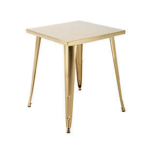 Brage Living Dion 29-inch Square Gold-Finished Metal Table, , rollover