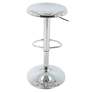 The Ascend bar stool from Brage Living brings style to any space with its bold finishing, beveled seat and gas-lift adjustable-height pedestal. Raise or lower it to bar height or counter height by lifting the handle beneath the seat. Comfort is enhanced by the form-fitting concave seat, beveled edges around the circumference of the seat top, and a convenient pedestal-mounted footrest. The 360-degree swiveling seat and cast iron pedestal rise from a heavy-duty flanged base equipped with rubber footings to increase stability, reduce noise, and prevent floor damage.Made of durable powdercoated metal | 360-degree swivel seat provides versatility, convenience, comfort and ease of use  | Gas lift adjustable-height seat  | Form-fitting concave seat | Base padding is engineered to protect floors   | Assembly required