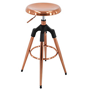 Brage Living Bombard Adjustable Counter and Bar Stool, Rose Gold, rollover