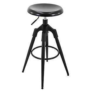 Brage Living Bombard Adjustable Counter and Bar Stool, Black, rollover