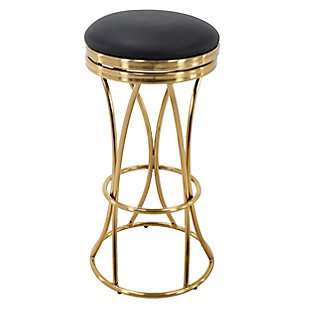 Brage Living Tribeca Gold and Leatherette Backless Barstool, , rollover