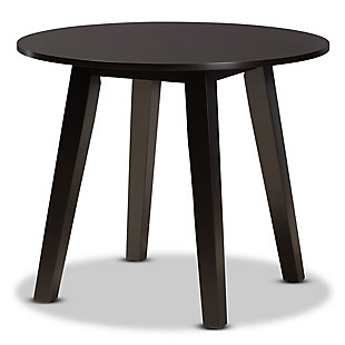 Baxton Studio Baxton Studio Ela Modern and Contemporary Dark Brown Finished 35-Inch-Wide Round Wood Dining Table, Dark Brown, large