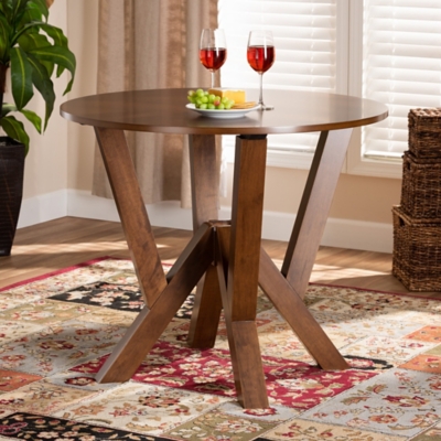 Baxton Studio Irene Dining Table, Walnut, Wood