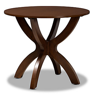 Baxton Studio Baxton Studio Tilde Modern and Contemporary Walnut Brown Finished 35-Inch-Wide Round Wood Dining Table, Walnut, large