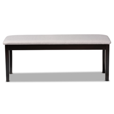 Baxton Studio Baxton Studio Teresa Modern and Contemporary Transitional Gray Fabric Upholstered and Dark Brown Finished Wood Dining Bench, Gray/Dark Brown, large