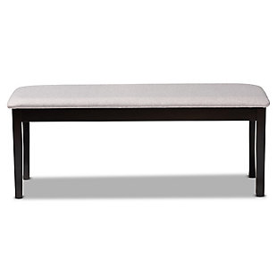 Baxton Studio Baxton Studio Teresa Modern and Contemporary Transitional Gray Fabric Upholstered and Dark Brown Finished Wood Dining Bench, Gray/Dark Brown, large