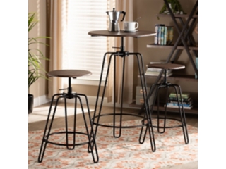 Baxton Studio Pub Height Dining Table and 4 Bar Stools Set Ashley