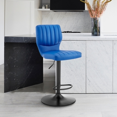 Armen Living Bardot Adjustable Height Bar Stool , Blue