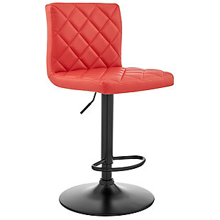 The Duval Adjustable Faux Leather Swivel Bar & Counter Stool from Armen Living is the perfect new addition to your beautiful home. The marvelous diamond-stitch design etched into the chair back and seat gives this piece an exceptional look. The bar stool chair is crafted with a metal column and foam cushions on the back and bottom seat, giving you the opportunity to enjoy your meals in complete comfort. The Duval features a full 360-degree swivel function that increases the mobility of your stool. The Duval is also fitted with a hydraulic lever to adjust your seat to the height of your choosing. The Duval is available with a Chrome base and Grey faux leather upholstery or a Matte Black base and your choice of Grey, Red, White, or Blue faux leather upholstery.Swivel stool - it can be tough crafting the perfect stool for our customers, we are always thinking of the most unique ideas for the best user experience. Providing these features is one way we can do this and help exceed your expectations. The wonderful full 360-degree swivel function allows for maximum mobility. The smooth glide swivel function allows you to change directions with ease, making this your new favorite stool in your home! | Adjustable height - move the gas lever right underneath the seat to adjust to your preferred height with ease! The lifting mechanism is seamless and works perfectly. You can adjust to different heights and remain stable and controlled while doing so. This stool also has a weight capacity of 250 pounds! | Intricate design - not only does this bar stool have the style you are looking for, but it has an intricately designed pattern featured in the upholstery that is a work of art within itself. This wonderful additional feature adds so much to this already beautiful stool. | Comfortable form - this stool was designed with ergonomic principles, shaping around your back with a wide seat for extra room. The soft foam-padded cushions offer extreme comfort, which helps to support and relax your back and body.