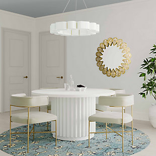 TOV Furniture Kali 55" White Round Dining Table, , rollover