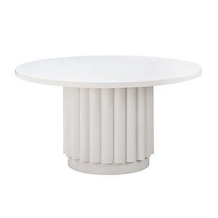 TOV Furniture Kali 55" White Round Dining Table, , large