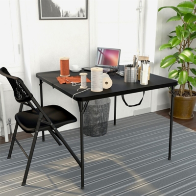 Cosco 3-ft x 3-ft Indoor Square Vinyl Black Folding Dining Table