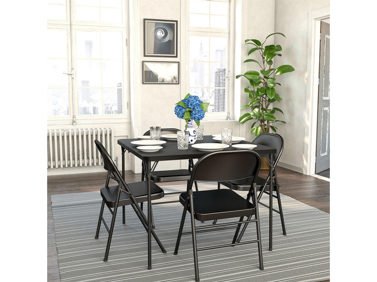 Cosco Folding Card Table Cosco 5 Piece Antique Linen Portable Folding