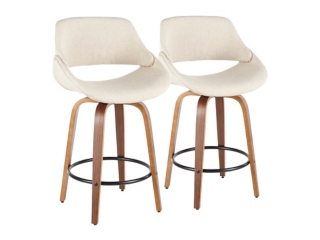 LumiSource Fabrico Counter Height Bar Stool (Set of 2)