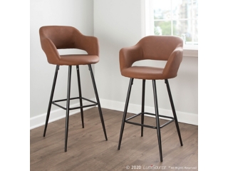 LumiSource Margarite Counter Height Bar Stool (Set of 2)
