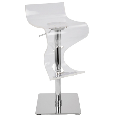 LumiSource Viva Barstool, Clear, large