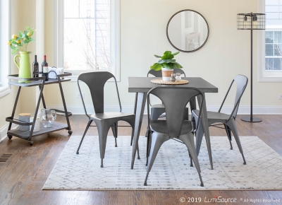 LumiSource Austin Dining Chairs (Set of 2), Matte Gray