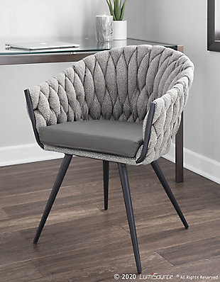 LumiSource Braided Matisse Chair, Black/Gray, rollover