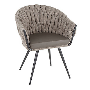LumiSource Braided Matisse Chair, Black/Gray, large