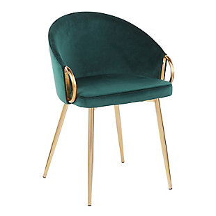 LumiSource Claire Chair, Gold/Emerald Green, large