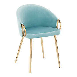 LumiSource Claire Chair, Gold/Light Blue, large