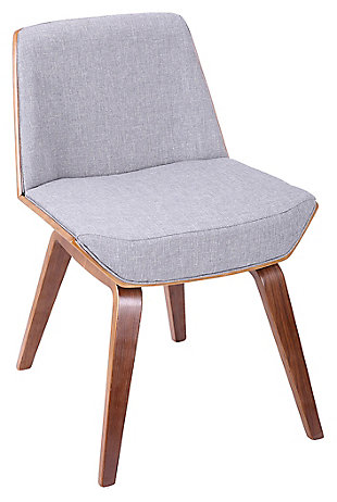 LumiSource Corazza Chair, Walnut/Gray, large