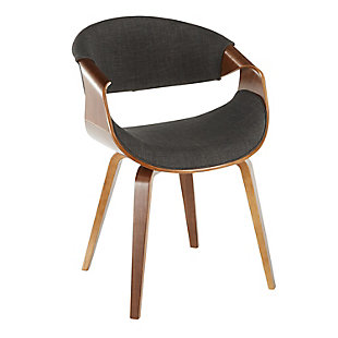 LumiSource Curvo Chair, Walnut/Charcoal, large
