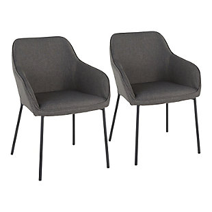 LumiSource Daniella Dining Chair - Set of 2, Black/Charcoal, large