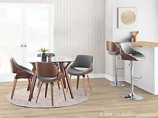 LumiSource Fabrizzi Chair, Walnut/Gray, rollover