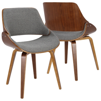LumiSource Fabrizzi Chair, Walnut/Gray, large