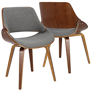 LumiSource Fabrizzi Chair, Walnut/Gray, large