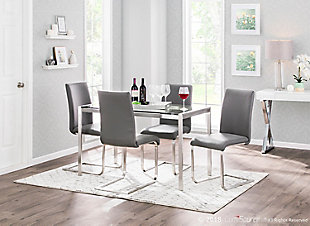LumiSource Foster Dining Chair - Set of 2, Gray, rollover