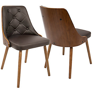 LumiSource Gianna Chair, Walnut/Brown, large